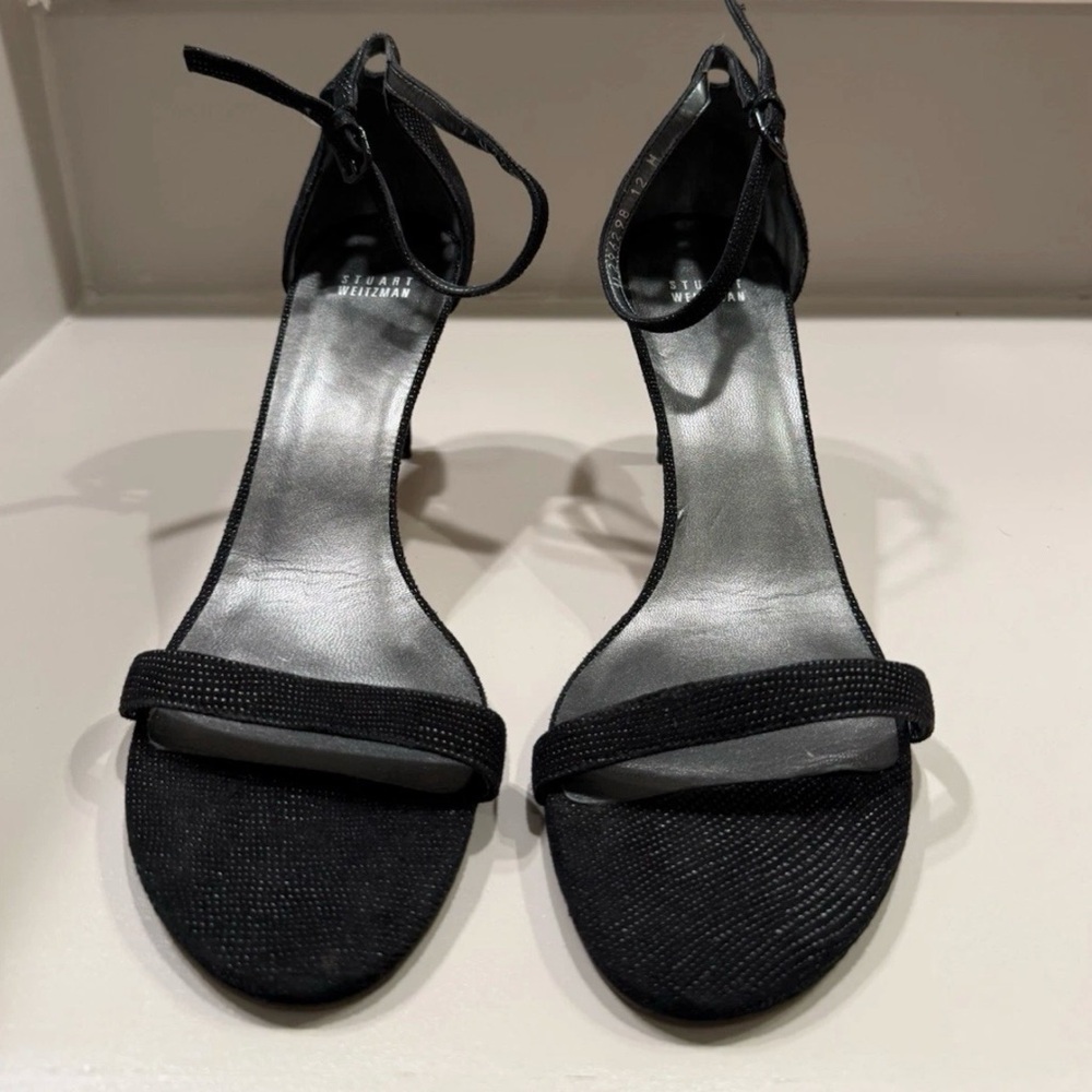 Stuart Weitzman black sparkle stilettos, size 12 - Picture 2 of 8